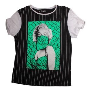 Men's Marilyn Monroe T Shirt Size Large Black/GreenShort Sleeve Crew Neck Cotton